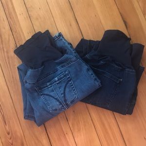 Lot of 2 Indigo Blue Maternity Jeans
